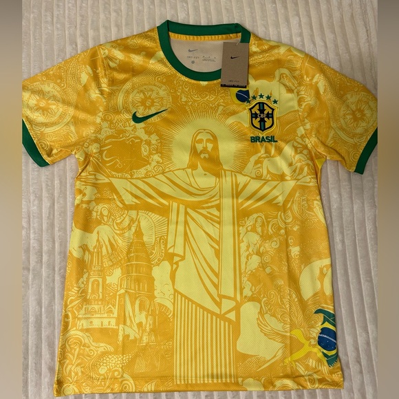 Nike Other - Nike Brazil Yellow and Green Soccer Jersey